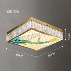 Luxury Crystal Glass Ceiling Light with LED Ring for Modern Villa Decor