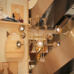 Gold Flared Trumpet Chandelier for Kitchen, Hall, Study, Drawing Room