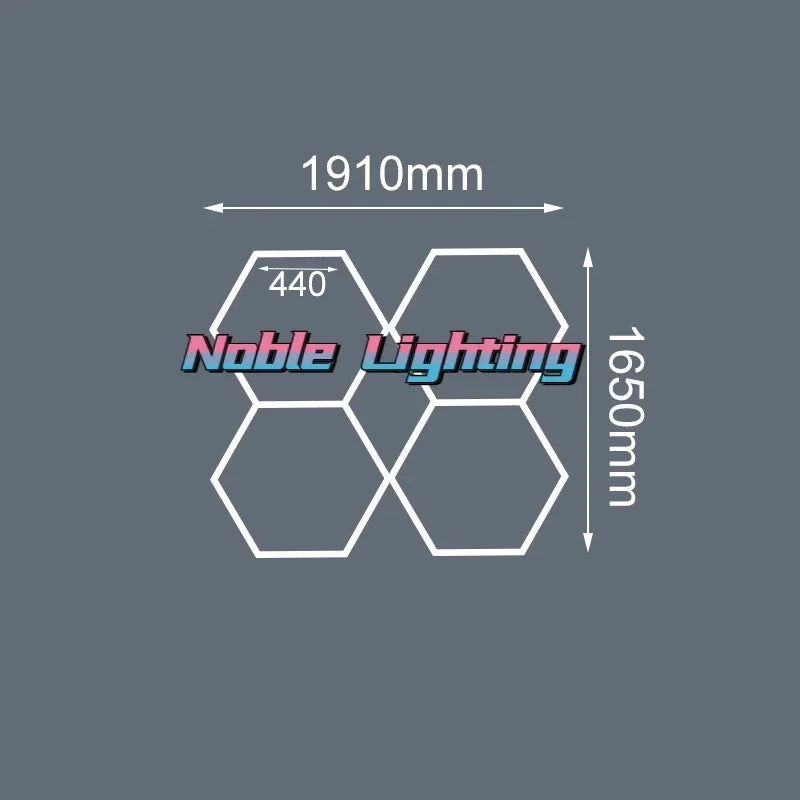 Honeycomb Hexagon LED Garage Light: Bright Ceiling Lighting for Auto Body Repair & Workshop.