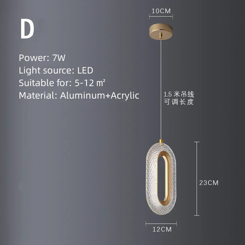 Rotatable LED Pendant Lamp for Modern Indoor Living Room Art Decor Lighting