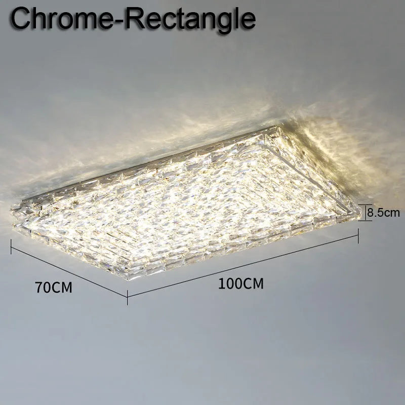 Crystal Ceiling Lamp: Modern Minimalist Indoor LED Lighting for Living Room, Dining & Bedroom