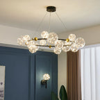 Nordic Glass Bubble LED Chandelier: Modern Parlor Dining Room Lighting for Romantic Atmosphere