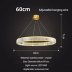 Luxury Gold Round Crystal Pendant Chandelier | Design for Living/Dining Room Lighting