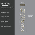 Crystal Modern Chandelier for Living Room Luxury Loft LED Lighting Staircase Chandelier