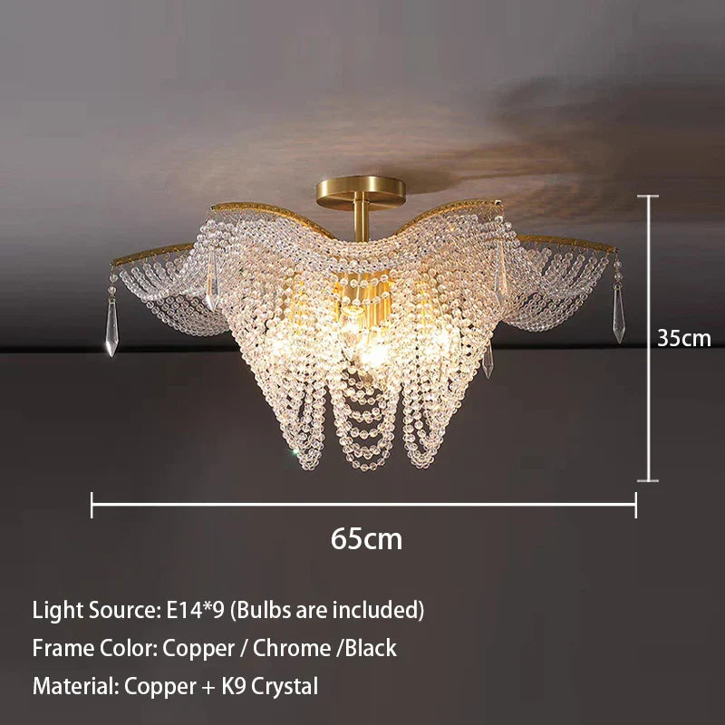 Modern Butterfly Crystal Chandelier Light for Living Room, Dimmable Home Lighting