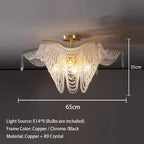 Modern Butterfly Crystal Chandelier Light for Living Room, Dimmable Home Lighting