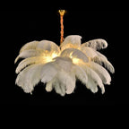Ostrich Feather LED Pendant Lamp for Living Room or Bedroom Decor