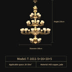 Luxury Copper Marble Chandelier: Brighten Your Home with Elegant Chinese Wind Style