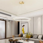 Nordic Round LED Ring Chandelier for Living Dining Bedroom