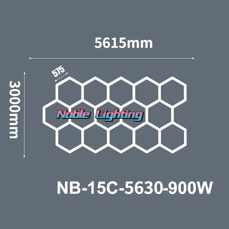 Hexagon LED Ceiling Light for Barbershop and Garage Hair Salon