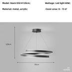 Dimmable Metal Acrylic Pendant Chandelier Lighting Fixtures