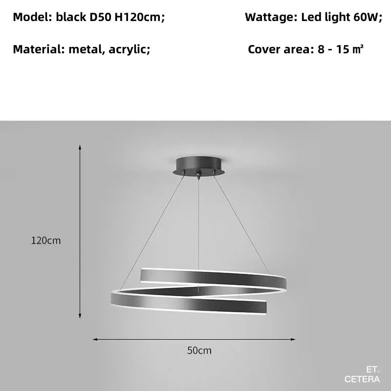 Dimmable Metal Acrylic Pendant Chandelier Lighting Fixtures