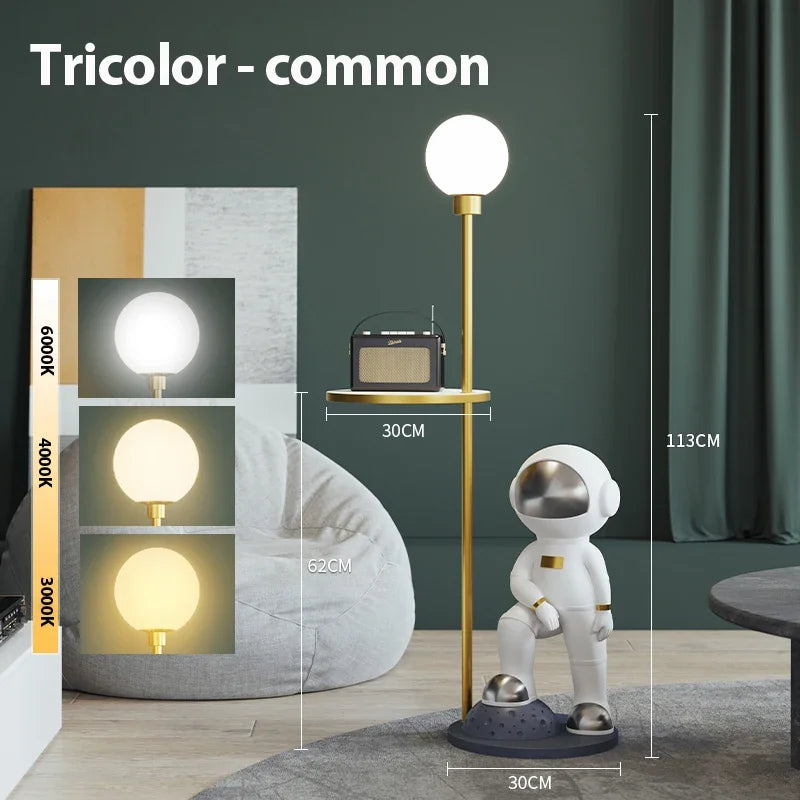 Resin Floor Lamp with Round Table for Children's Room and Study
