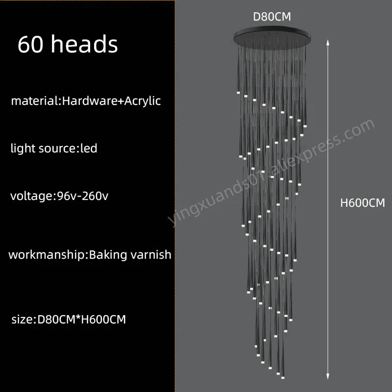 Modern LED Staircase Pendant Chandelier for Living Room Lighting
