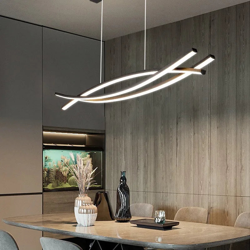 Aluminum Suspension LED Chandelier for Kitchen Dining Table Island