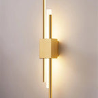 Art Deco Gold LED Wall Sconce with Marble Accent - Modern Bedroom & Living Room Lighting