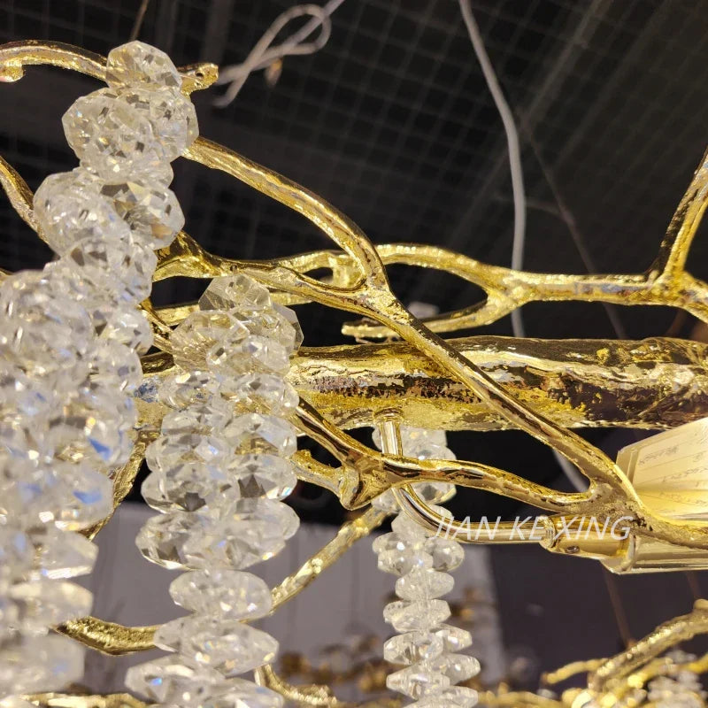 Luxury Crystal Tassel Pendant Chandelier for Living Room Dining Hotel Hall