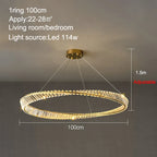 LED Crystal Chandelier Dimmable Luxe Halo Alloy Fixture