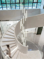 Loft Black Chandelier: Acrylic Villa Ceiling Lamp for Living Room & Staircase