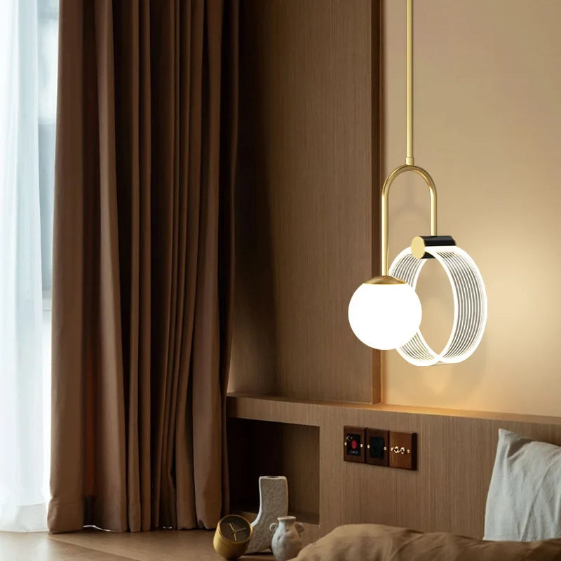Gold Luxury LED Pendant Light for Living Room, Bedroom, and Restaurant