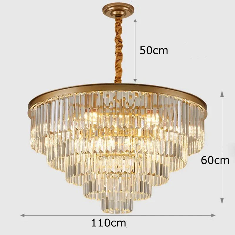 Crystal Chandelier Stair Pendant Light Interior Lighting for Modern Home Decor