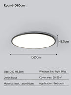 LED Ceiling Lamp: Modern Minimalist Rectangular Design for Living room, Bedroom, Indoor Lighting