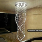 Modern Crystal Chandelier LED Pendant Light for Duplex Stairs and Kitchen