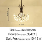 Dandelion Flower Chandelier: Modern LED Living Room Bedroom Indoor Decor Bouquet Lamps