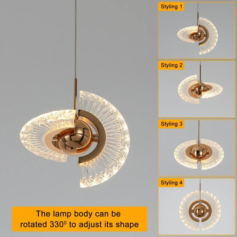 Rotatable LED Pendant Lamp for Modern Indoor Living Room Art Decor Lighting