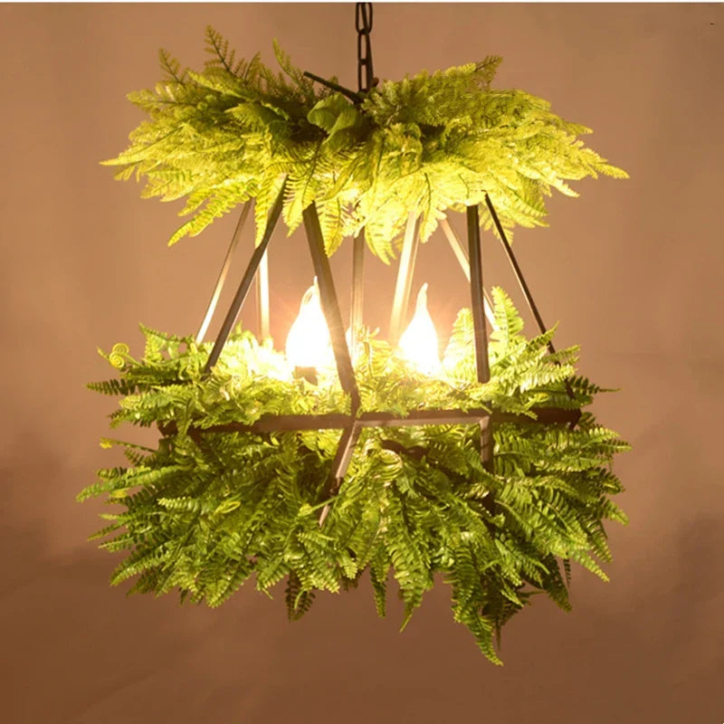 LED Hanging Plants Chandelier for Living Room - Eye Protection Green Light