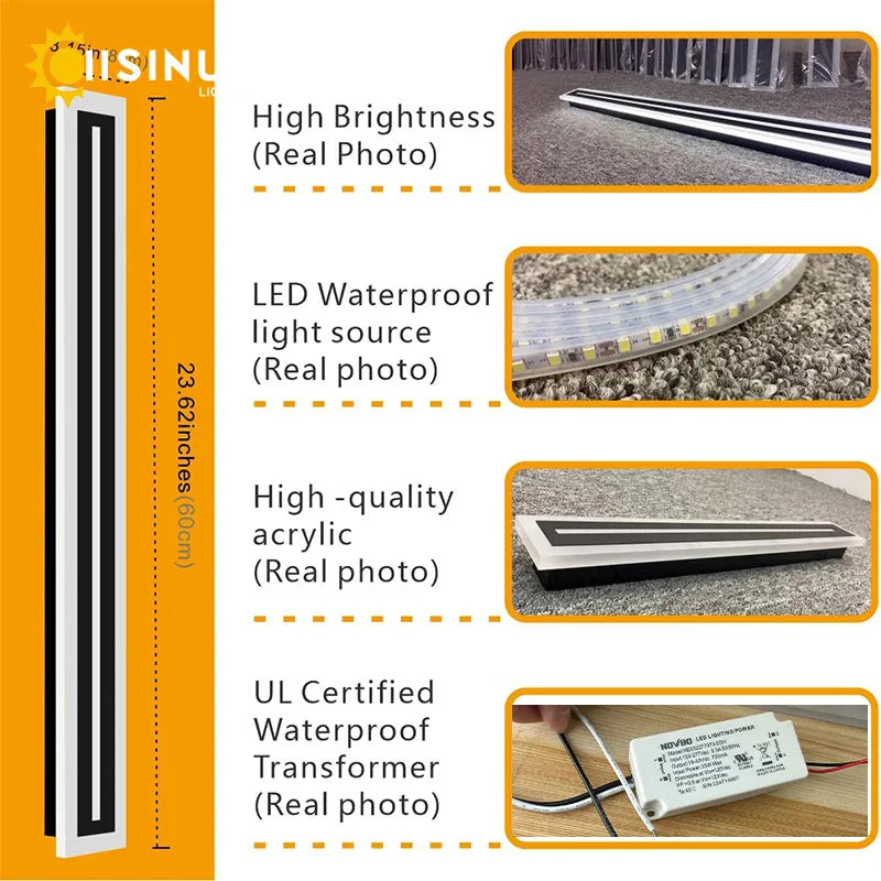 LED Outdoor Wall Lamp IP65 Waterproof Aluminum Lighting Fixture