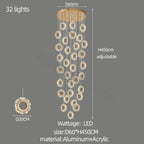 Modern Flower Ring LED Chandelier for High-Rise Duplex Living & Dining Rooms