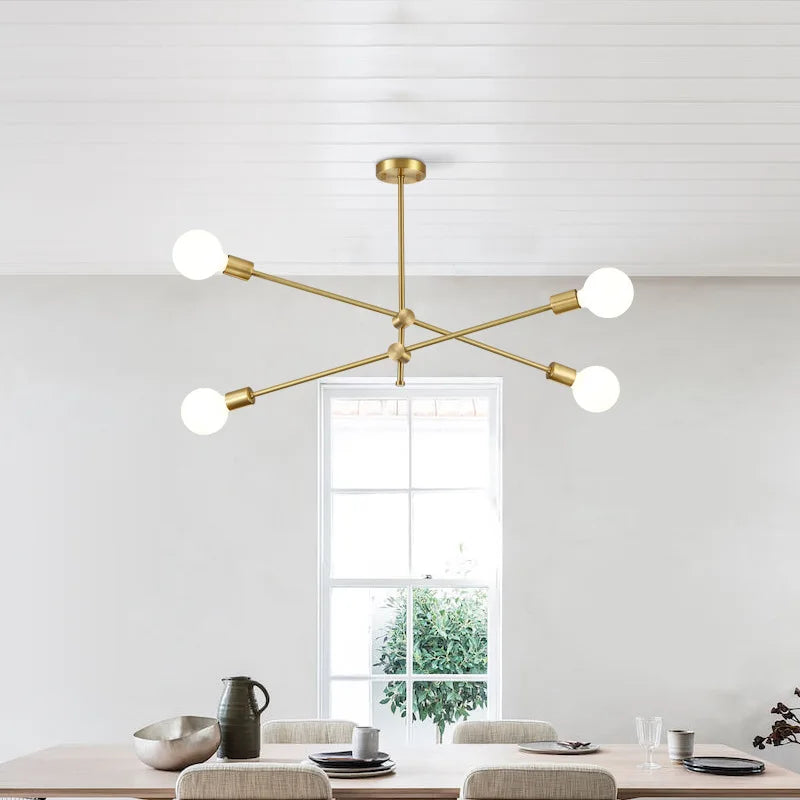 Magic Bean Iron Chandelier: Modern Nordic LED Fixture for Living Room & Bedroom