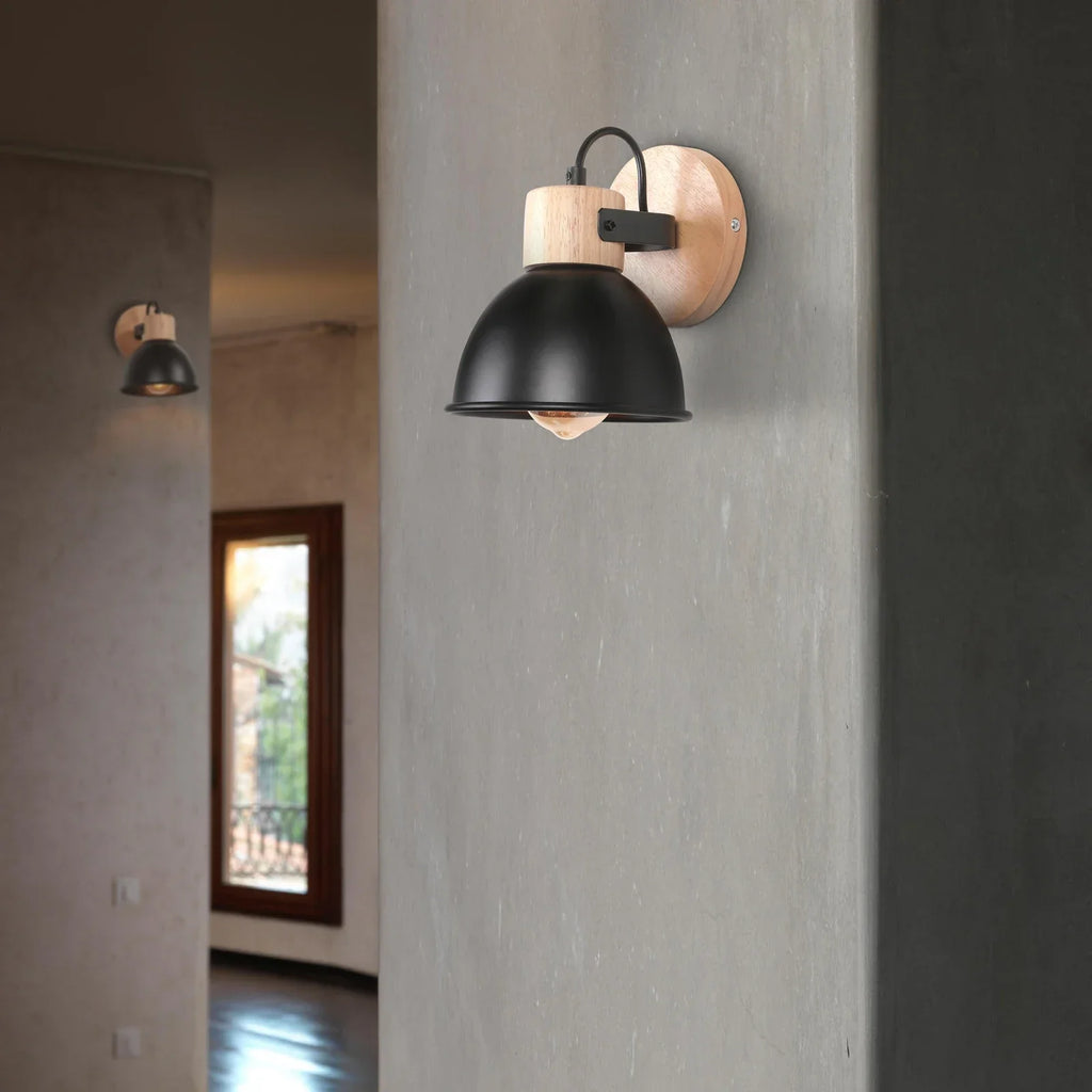 Nordic Macaroon Wooden Wall Light, Modern E27 LED Sconce for Bedroom & Living Room by Afralia™