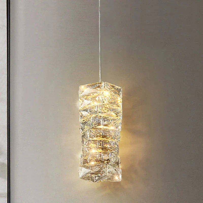 Crystal Pendant Light Small Chandelier for Bedroom Living Room