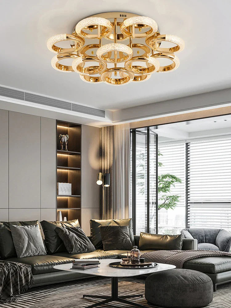Circle Ring LED Ceiling Light - Modern Minimalist Luxury Acrylic Bedroom Lighting Fixtures