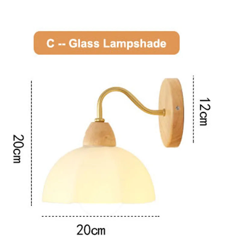 Wood Wall Lamp: Nordic Japanese LED Sconce for Bedroom & Living Room, Vintage Home Decor