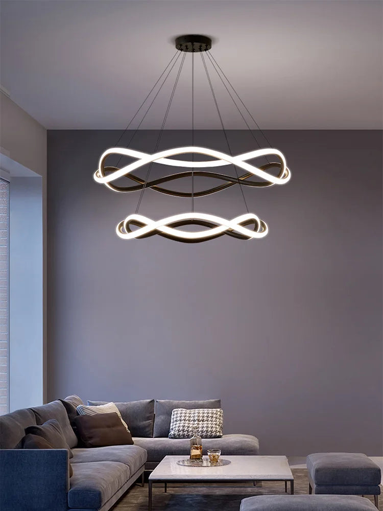 Nordic Circle Chandelier: Modern & Personalized Living Room Lighting