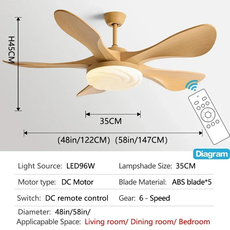 Modern LED Ceiling Fan with Strong Winds and Quiet Mute Operation