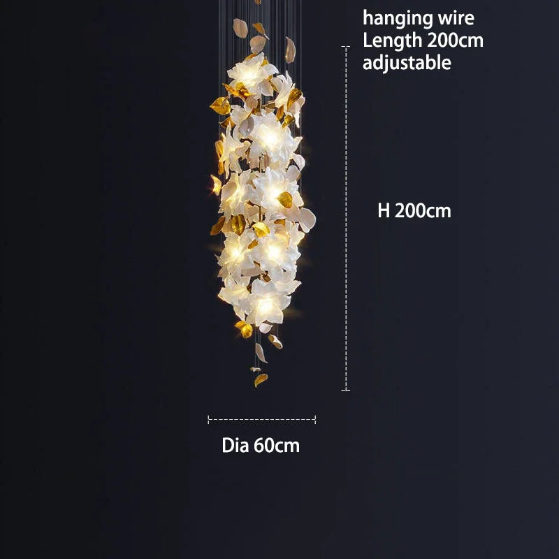 Crystal Flower Chandelier: Luxury Ceiling Pendant Light for Home Decor