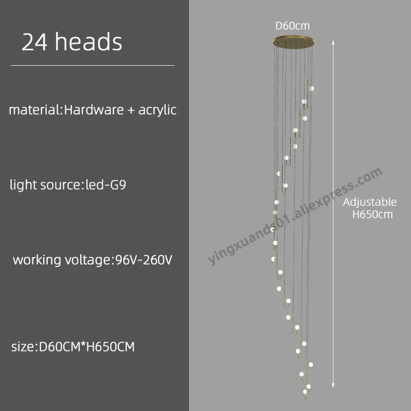 Modern Revolving LED Ceiling Chandelier | Creative Hanging Pendant | Stylish Ceiling Lighting