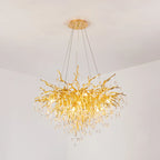 LED Crystal Chandelier: Elegant Living Room Pendant Light Fixture