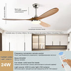 52 Inch Wood Blade Ceiling Fan with Remote Control and Lights