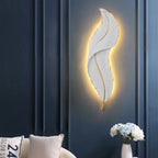 Nordic Feather LED Wall Lamp White Indoor Sconce Light for Bedroom, Living Room