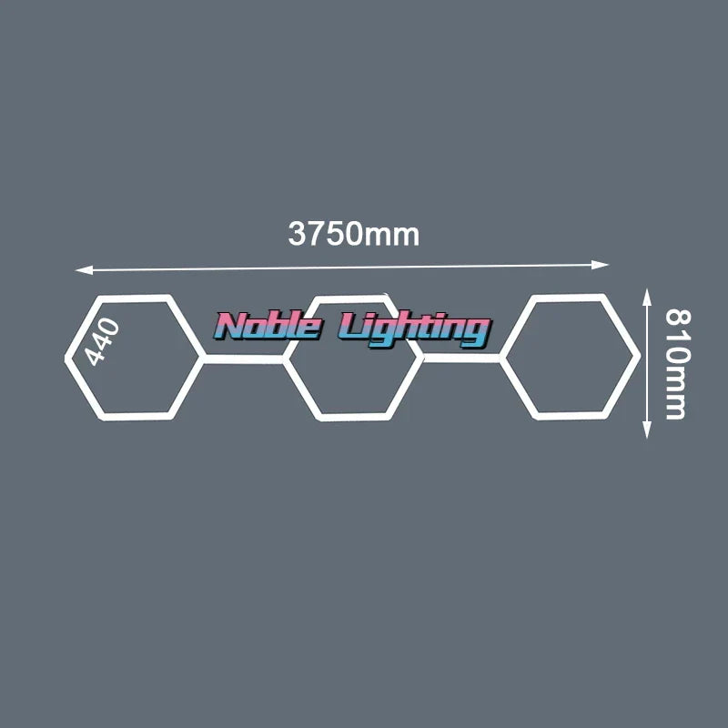 Hexagon LED Garage Ceiling Light for Auto Body Repair Workshop