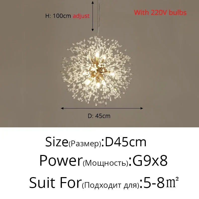 Modern LED Dandelion Chandelier for Home Decor and Lighting