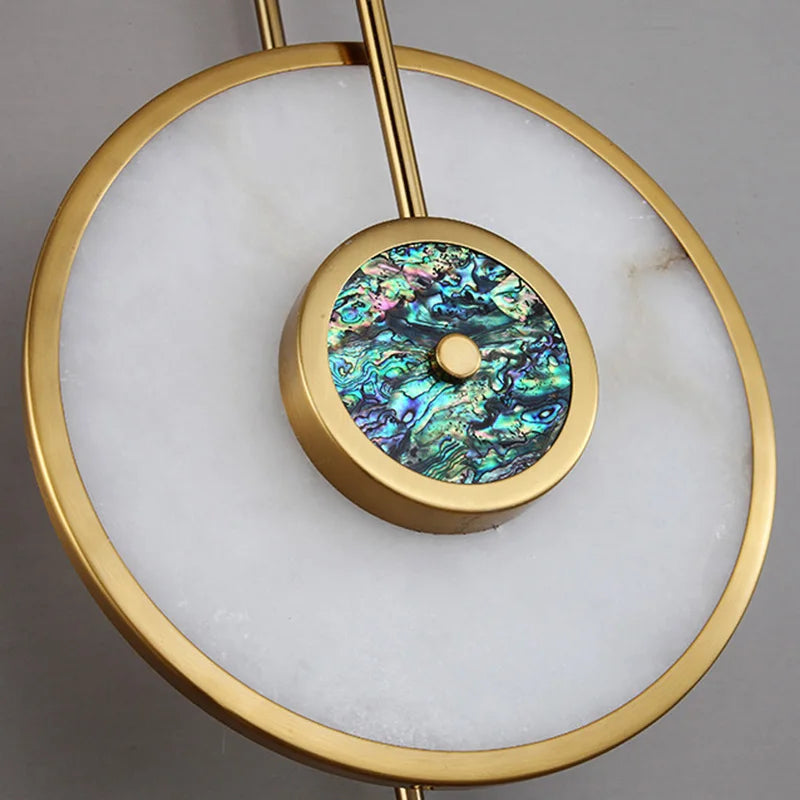 Retro Marble Round Wall Lamp: Minimalist LED Indoor Lighting for Living Room, Bedroom, Study