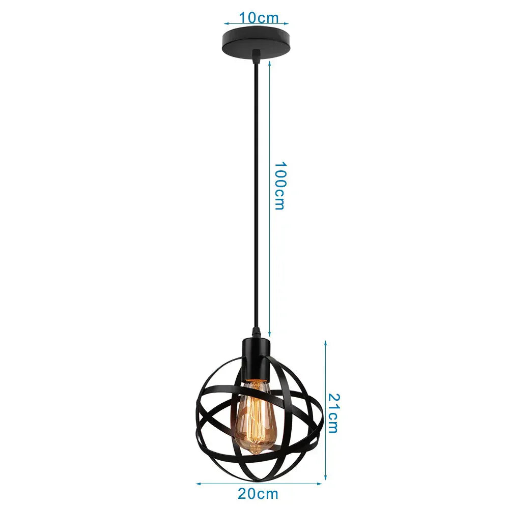 Modern Industrial Cage Pendant Light Fixture for Home Kitchen Island Decor