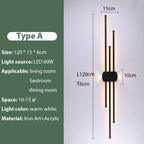 Black Iron LED Wall Lamp for Living Room, Bedside, TV Background - 110v 240v