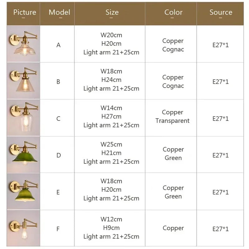 Retro Rocker Glass Wall Sconce for Living Room Aisle Reading Lights